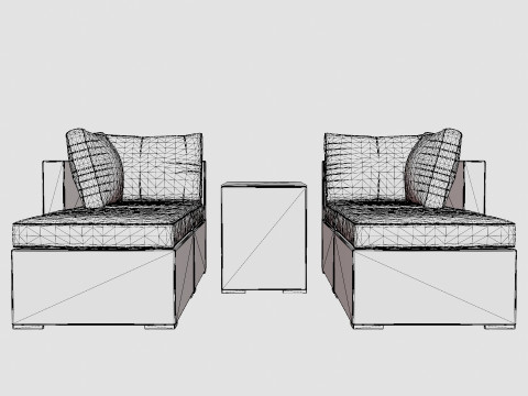 Chicago sofa set 3D Model