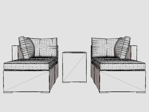 シカゴソファセット 3Dモデル