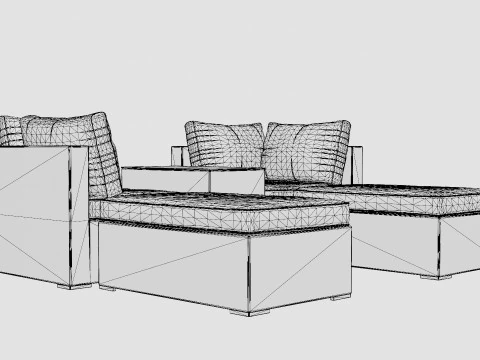 シカゴソファセット 3Dモデル