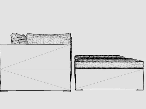 シカゴソファセット 3Dモデル