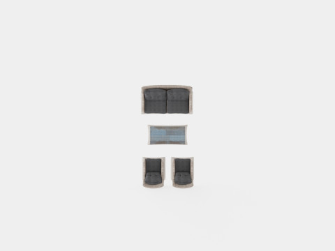 Key West sofa set 3D Model