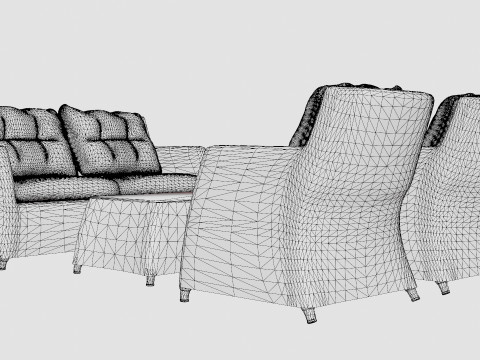 Key West sofa set 3D Model