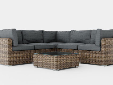Provence sofa set 3D Model