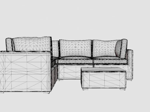 Provence sofa set 3D Model