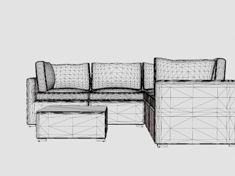 Provence sofa set 3D Model