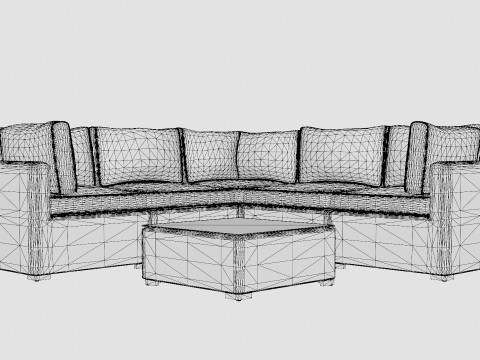 Provence sofa set 3D Model