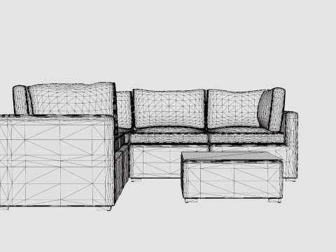 Provence sofa set 3D Model