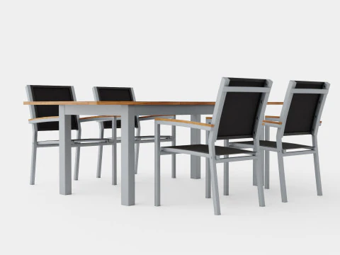 ツインダイニングセット 3Dモデル