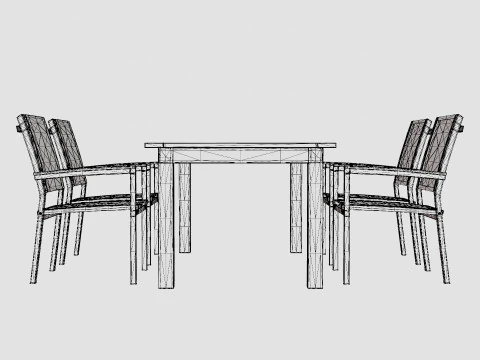 ツインダイニングセット 3Dモデル
