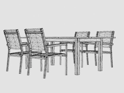 ツインダイニングセット 3Dモデル