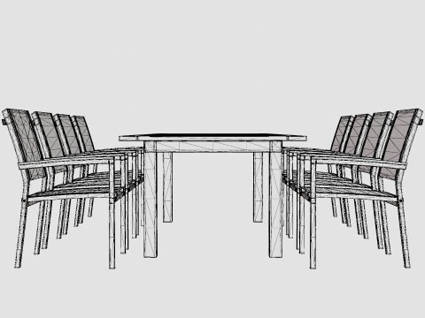 Twin dining set 3D Model