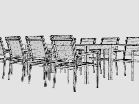 Twin dining set 3D Model