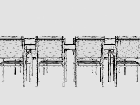 Twin dining set 3D Model