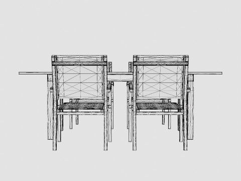 Twin dining set 3D 모델