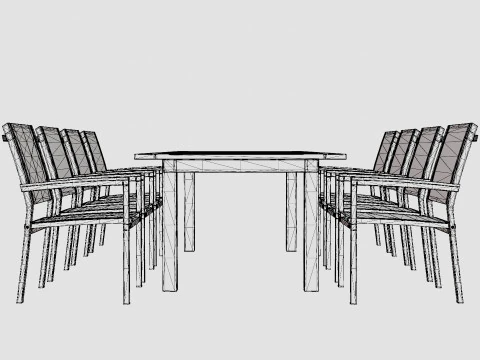 Twin dining set 3D Model