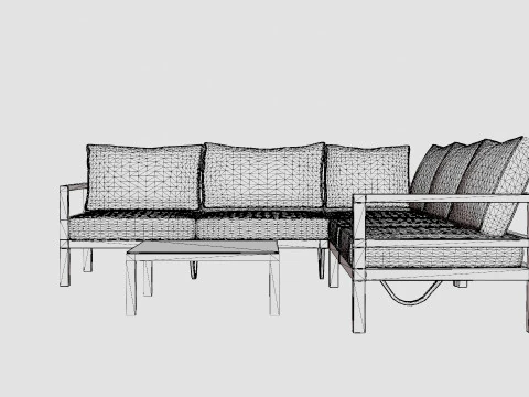 Conjunto de sof&aacute;s Leone Modelo 3D