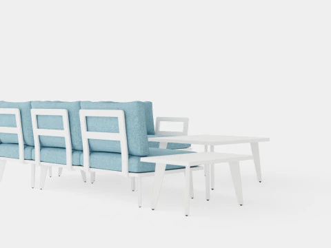 Villac sofa set 3D Model