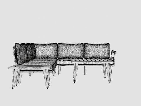 Villac sofa set 3D Model