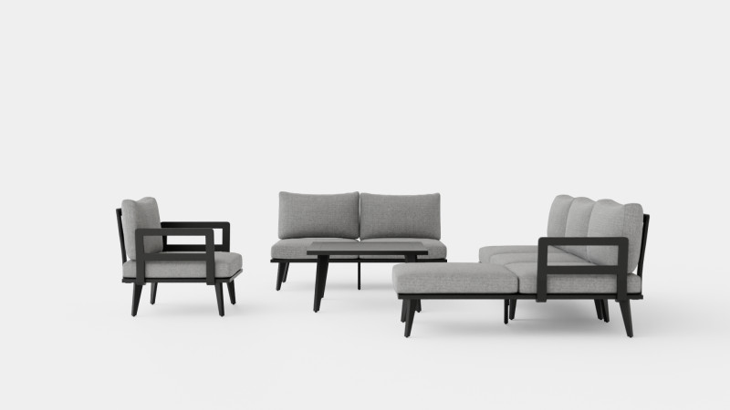 Villac sofa set 3D Model .c4d .max .obj .3ds .fbx .stl .blend 