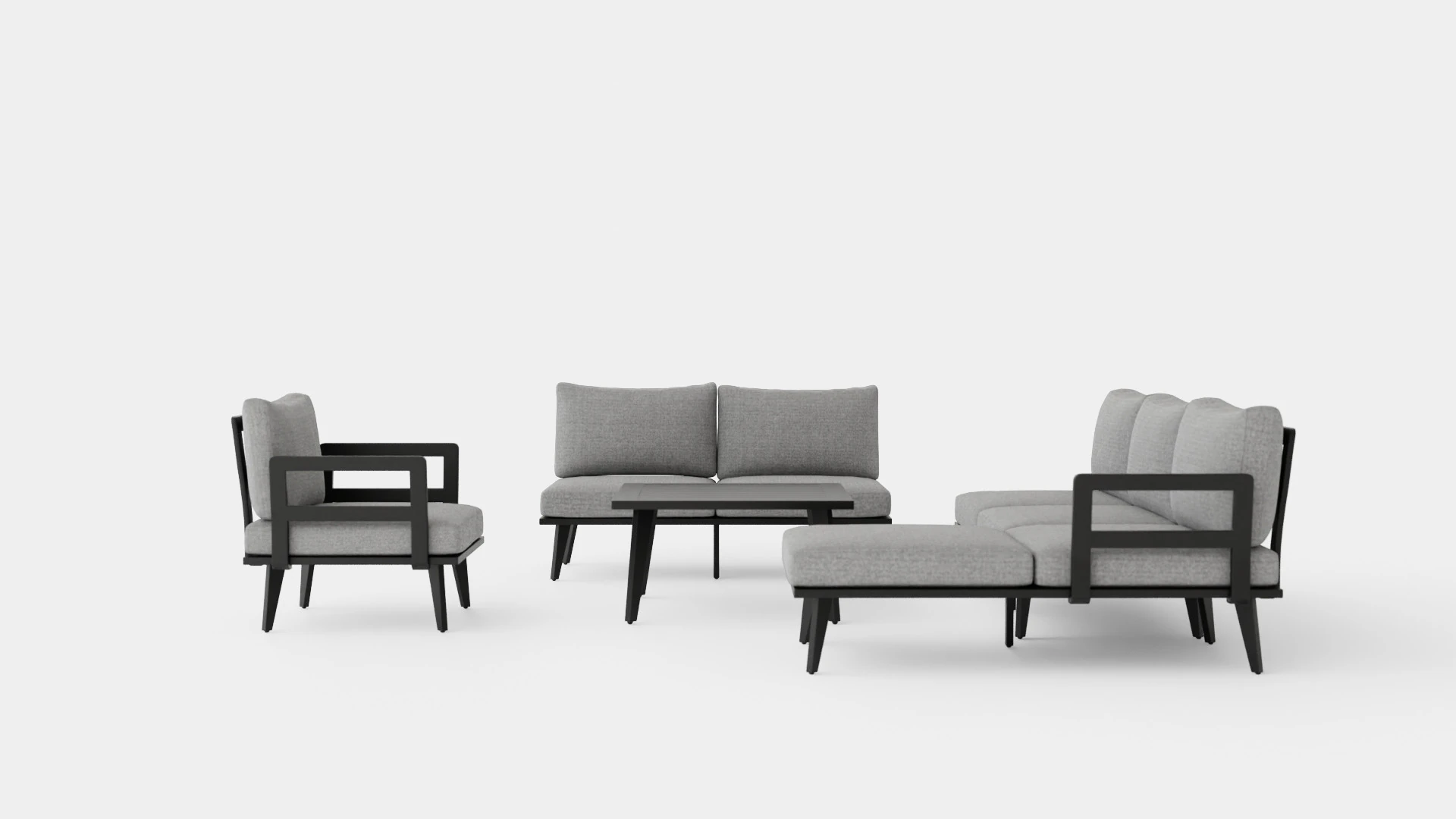 Villac sofa set 3D Model .c4d .max .obj .3ds .fbx .stl .blend 