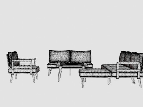 Villac sofa set 3D Model