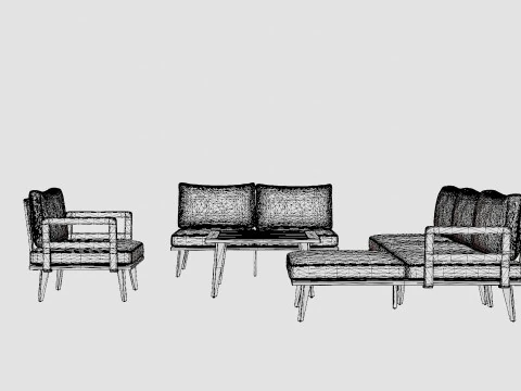 Villac sofa set 3D Model