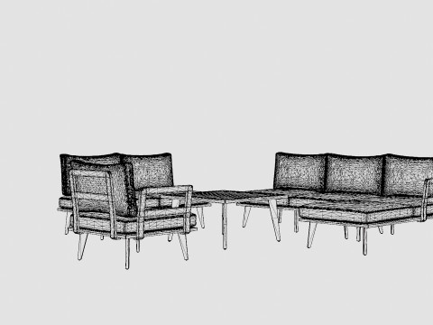 Villac sofa set 3D Model