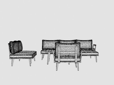 Villac sofa set 3D Model
