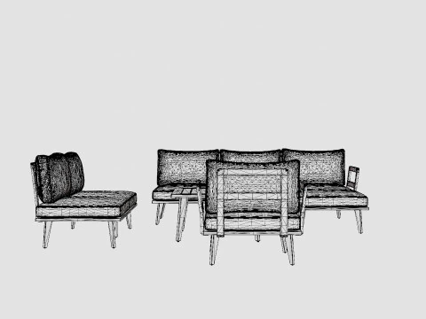 Villac sofa set 3D Model