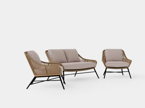 Pembroke sofa set 3D Model