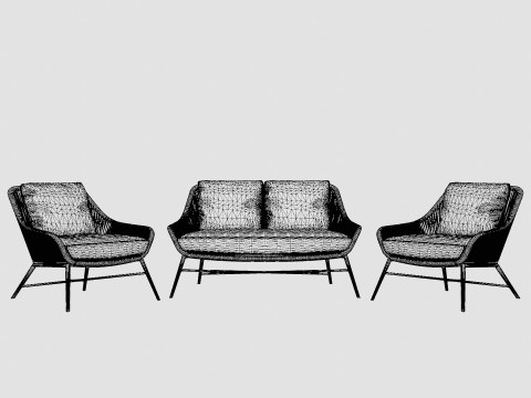 Pembroke sofa set 3D-Modell