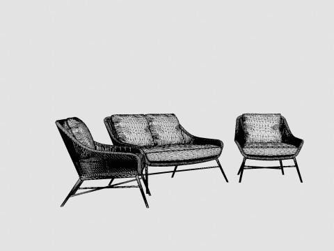 Pembroke sofa set 3D-Modell