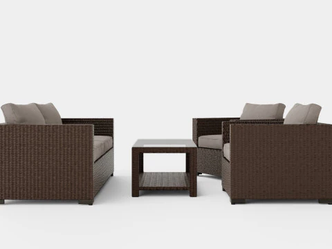 निंजा सोफा सेट 3D मॉडल