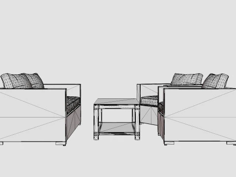 Ninja sofa set 3D Model