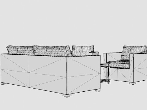 Ninja sofa set Model 3D