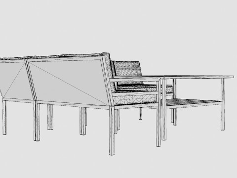 Bergerac sofa set 3D Model