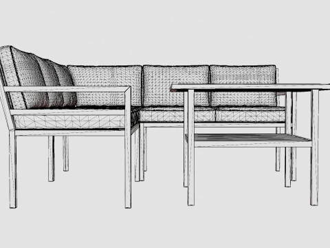 Bergerac sofa set 3D Model