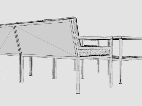 Bergerac sofa set 3D Model