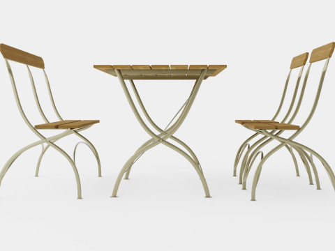 Bryggeri dining set 3D Model