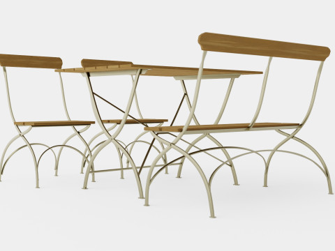 Bryggeri dining set Model 3D