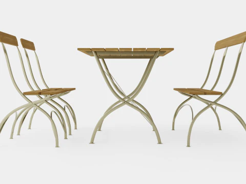 Bryggeri dining set 3D Model
