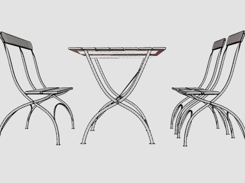 Bryggeri dining set Model 3D
