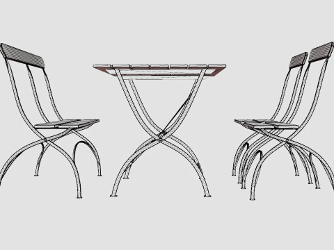 Bryggeri dining set 3D Model