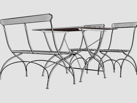 Bryggeri dining set Model 3D