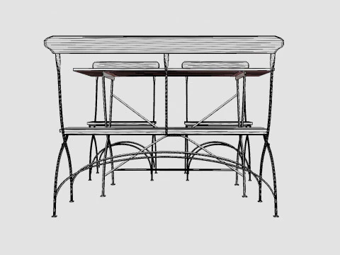 Bryggeri dining set 3D Model