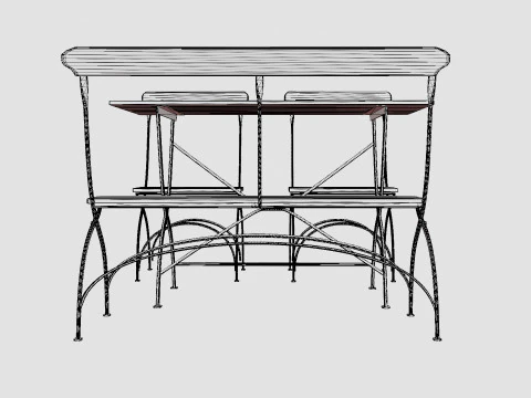 Bryggeri dining set 3D Model