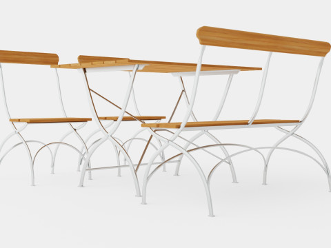 Bryggeri dining set 3D Model