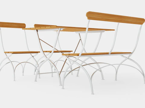 Bryggeri dining set 3D Model