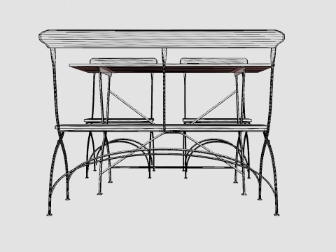 Bryggeri dining set 3D Model