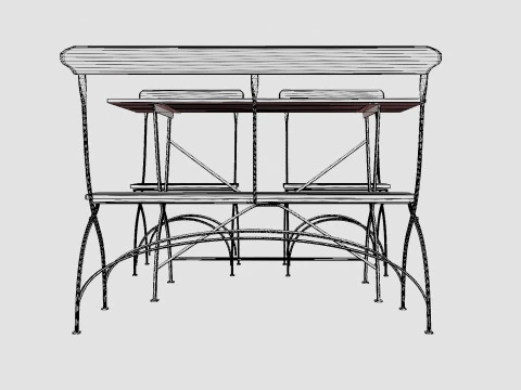 Bryggeri dining set 3D Model